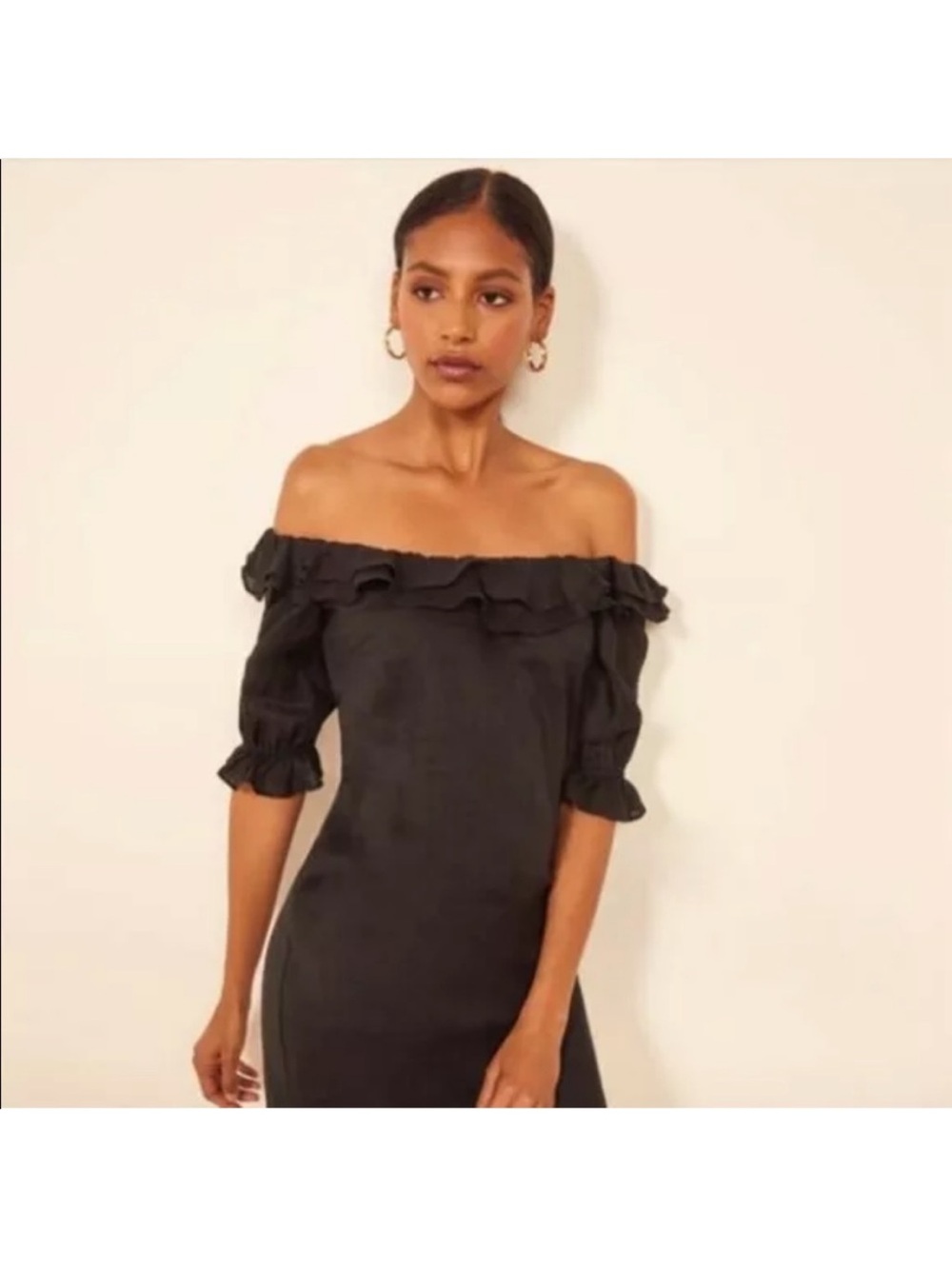 NWT Reformation Indio linen dress, black, sz XL